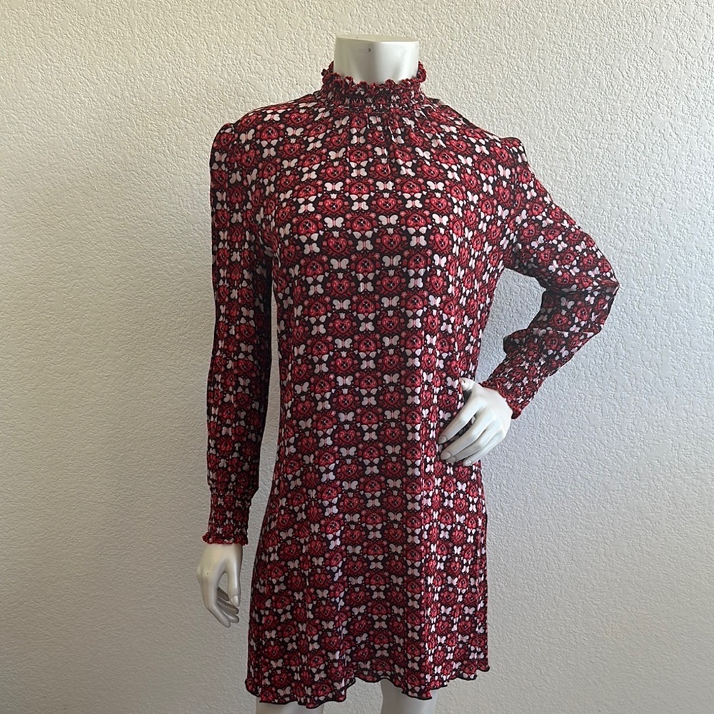 Anna Sui Long Sleeve Butterfly Dress